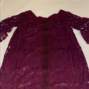 Maroon Lace Dress
